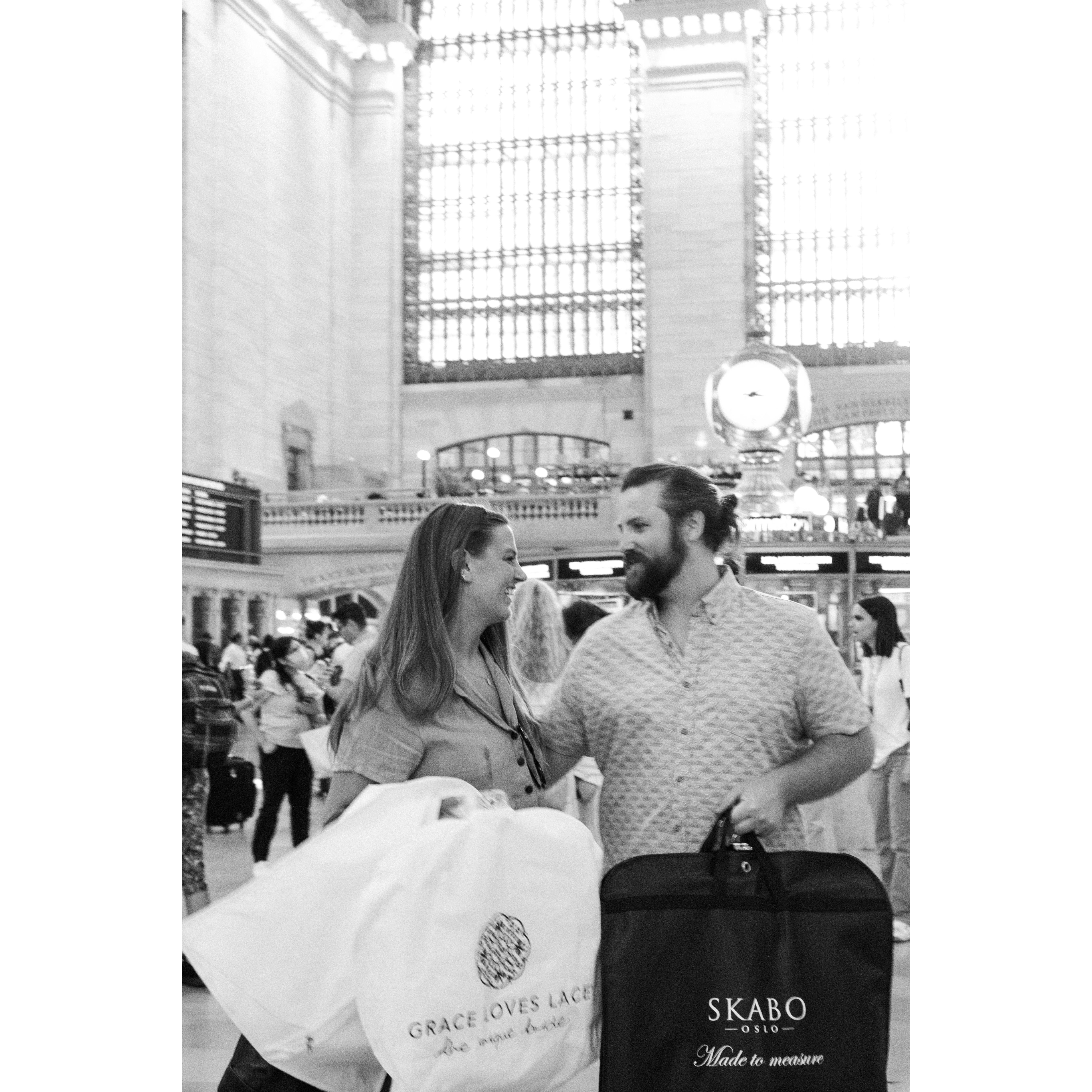 David and Alaina in Grand Central Station on their way to the church- June 30, 2023, NYC