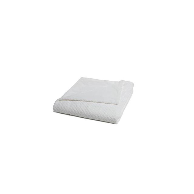 50"x60" Diamond Motif Plush Throw White - Sure Fit