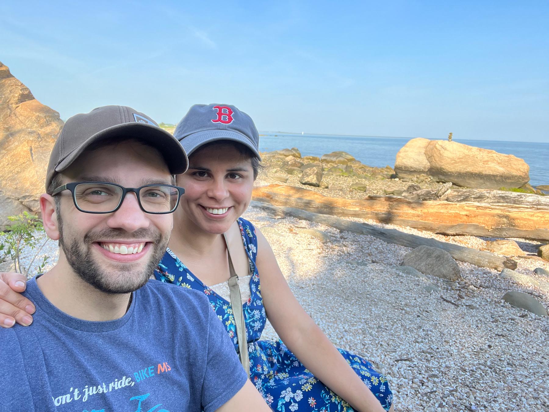 We both seem to wear a lot of blue colors.  Maybe that's why we like the nature so much, blue water, blue skies, and blue mountains...