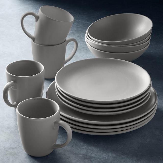 Open Kitchen by Williams Sonoma Matte 16-Piece Dinnerware Set, Grey