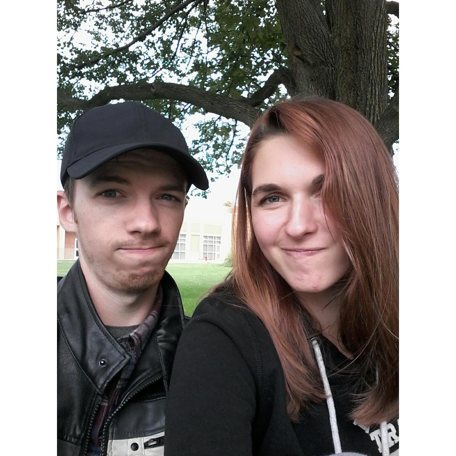 Sean came to visit Alyssa at school between classes