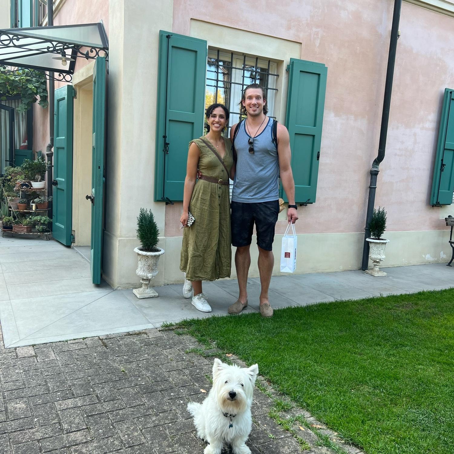 Photobombed by a dog at our balsamic tasting in Italy