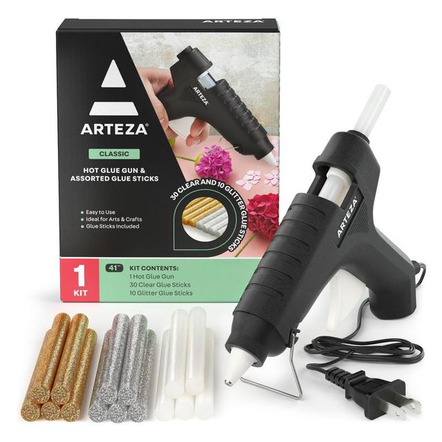 Arteza Glue Gun - 30 Clear and 10 Glitter Glue Sticks