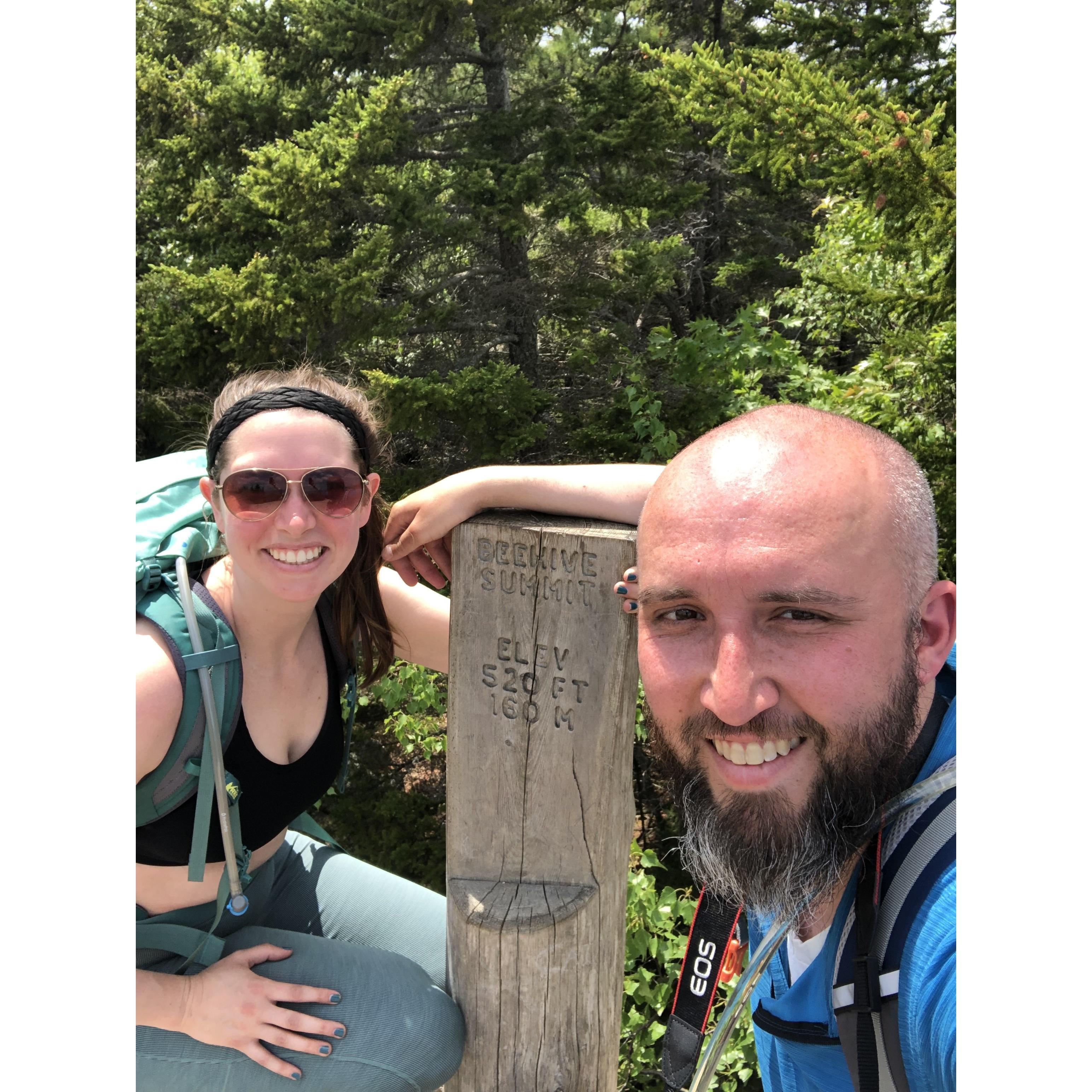 Hiking Beehive in Acadia National Park, 2019