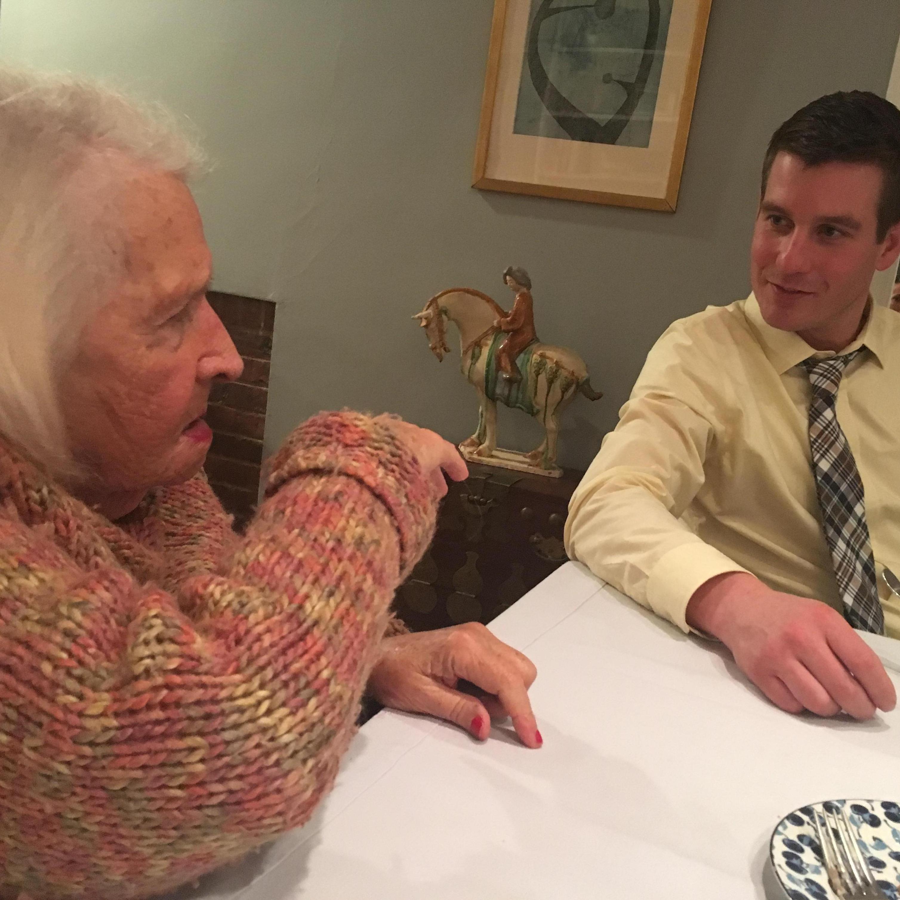 Queen Marge giving Brian the talk.