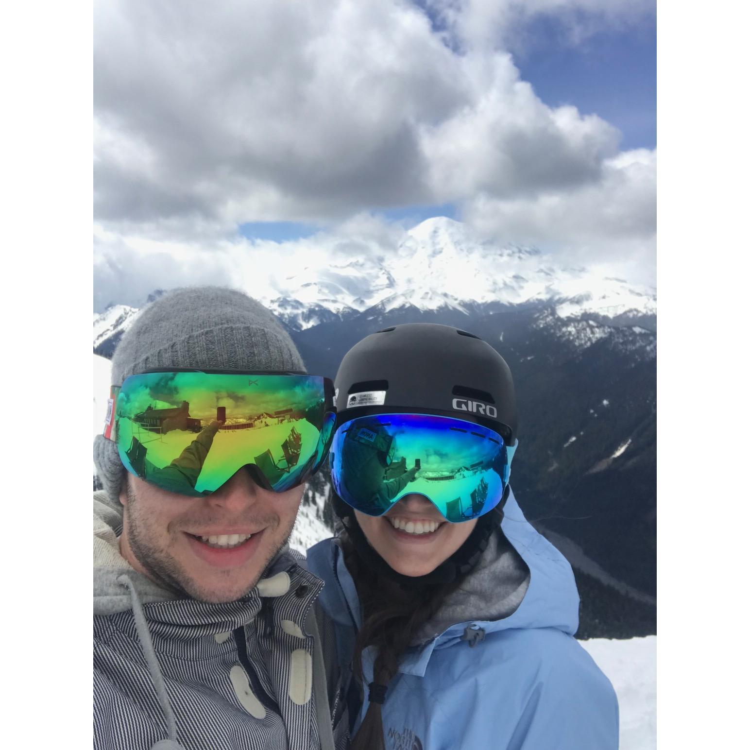 Julianne's first time skiing on Crystal Mountain