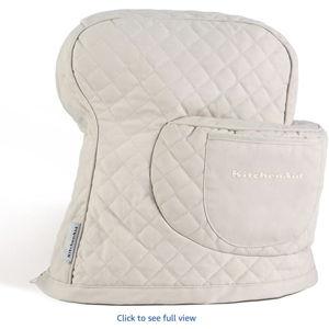 KITCHENAID Fitted Tilt-Head Stand Mixer Cover with Storage Pocket, Quilted 100% Cotton,14.4"x18"x10", Milkshake