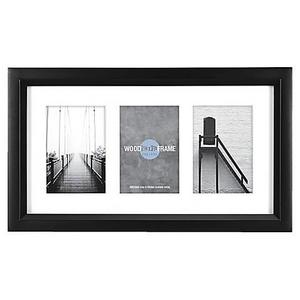 Gallery 3-Opening 2.5-Inch x 3.5" Wood Frame in Black