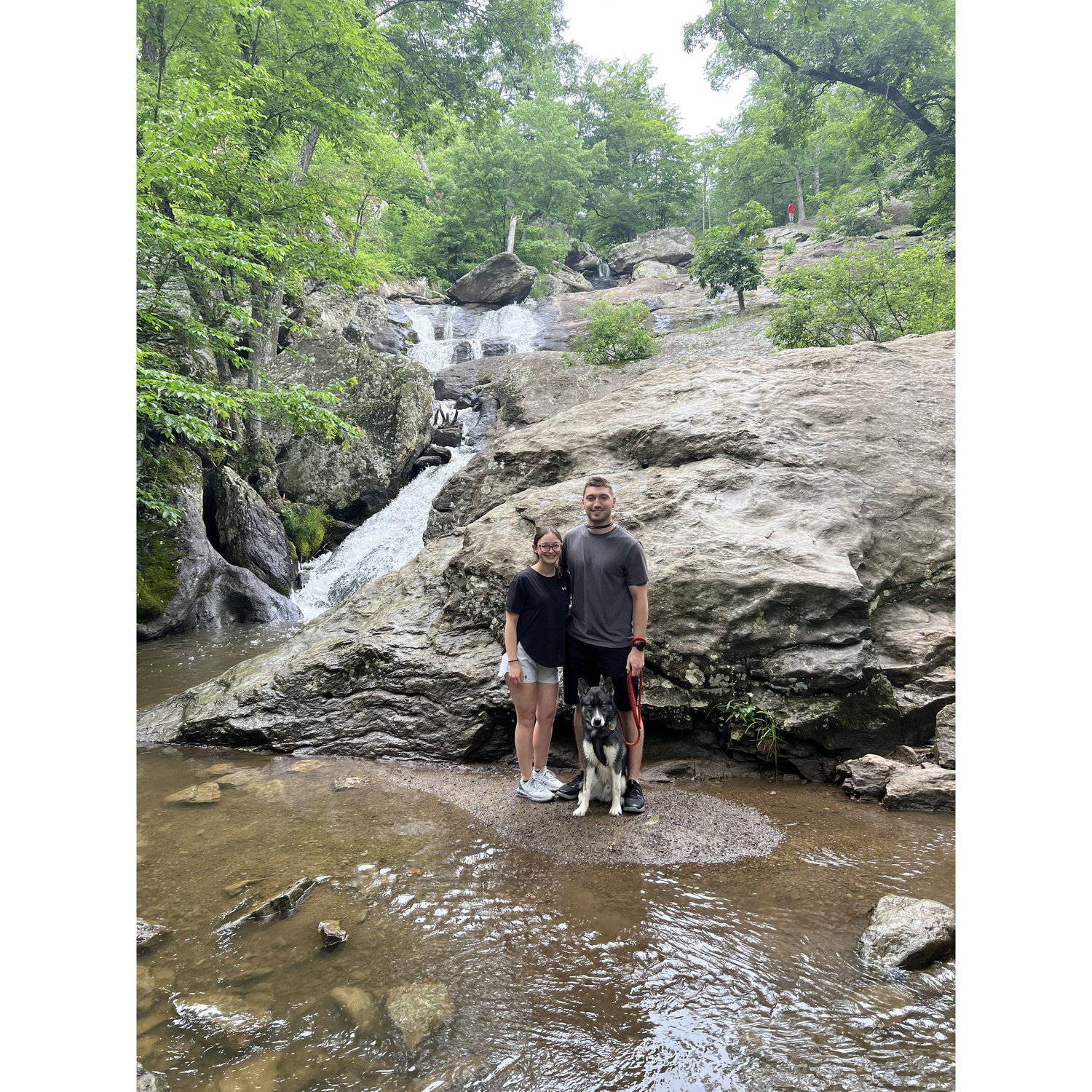 One of our many hiking trips with our dog, Luka.