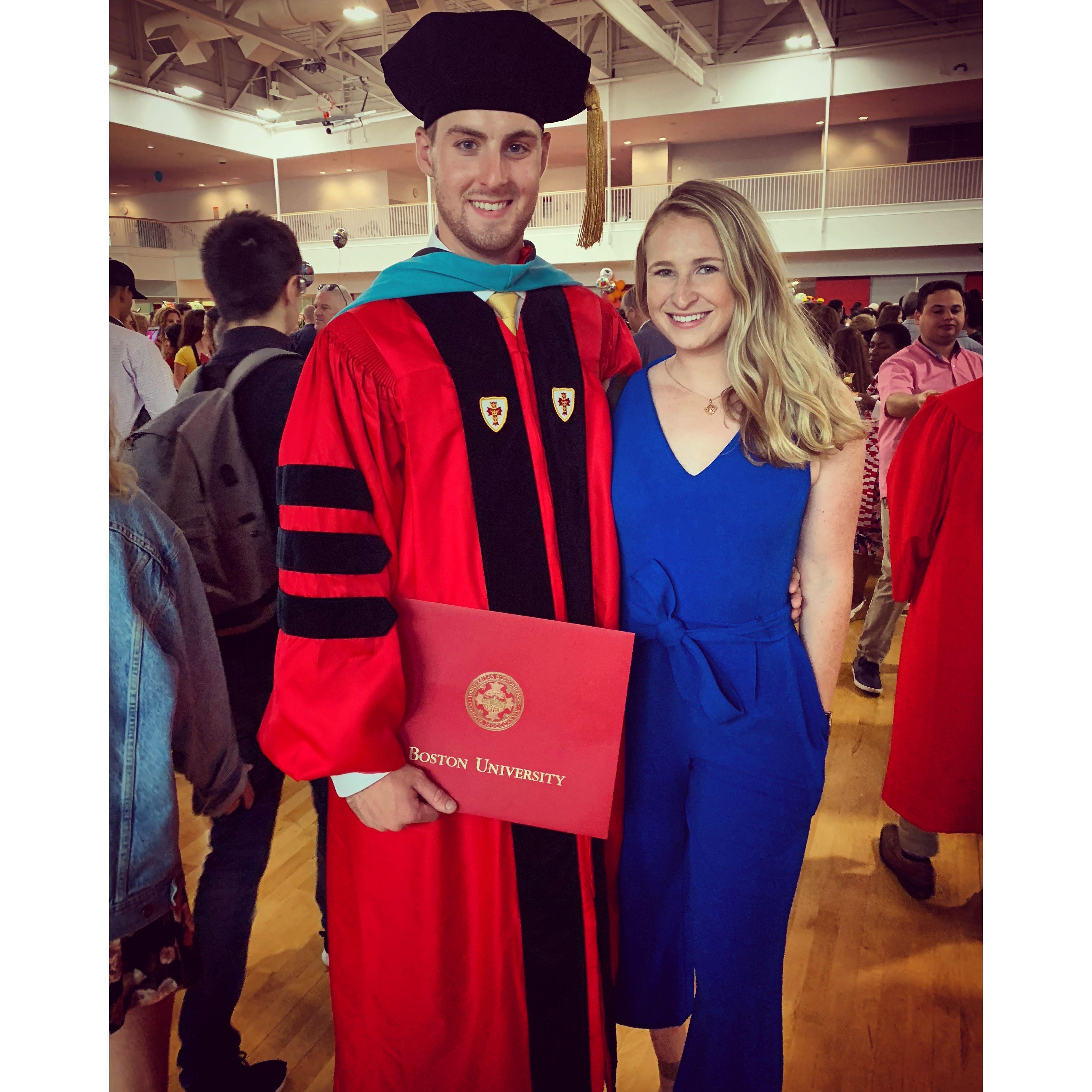 Brady graduating from BU with his Doctorate in Physical Therapy in 2019.