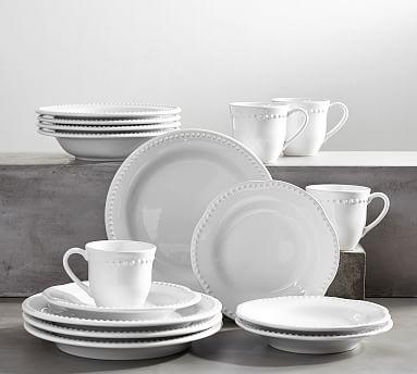 Emma Dinnerware 16 Piece Set with Soup Bowl - True White