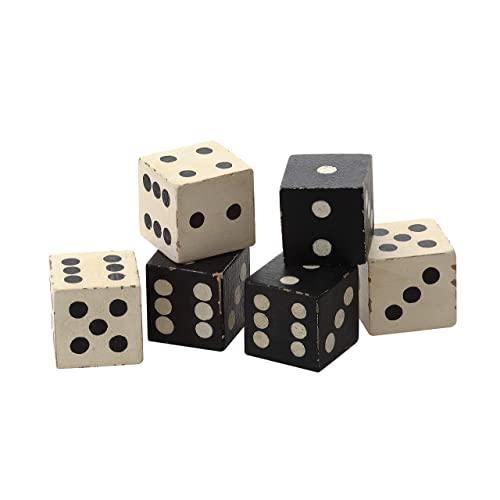 Creative Co-op Decorative Mango Wood Dice (Set of 6 Pieces)