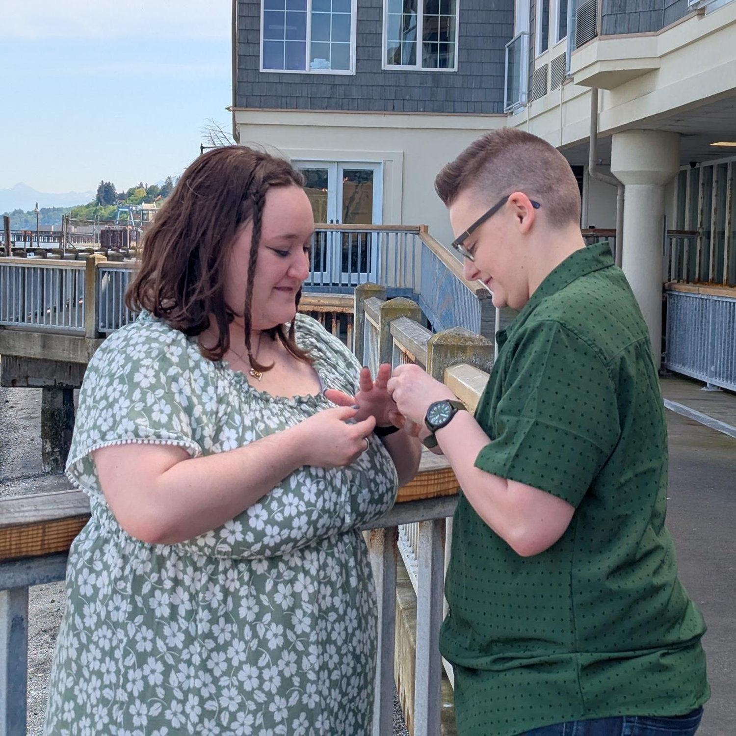Laura very excitedly rushed to put the ring on Megan’s finger.
