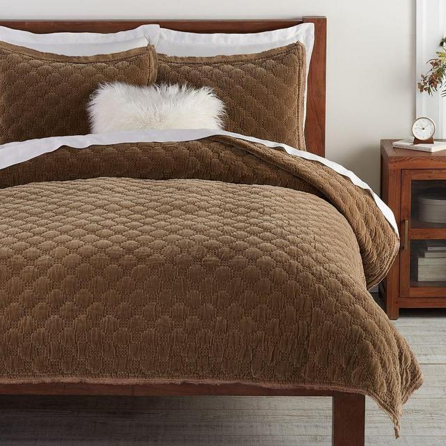 Velvet Lattice Quilt, King/Cal. King, Cognac