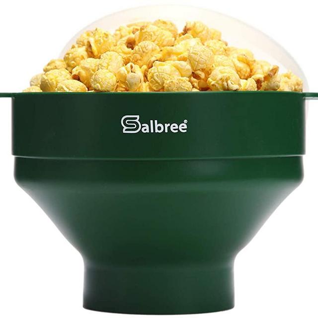 Original Salbree Microwave Popcorn Popper, Silicone Popcorn Maker, Collapsible Bowl - The Most Colors Available (Hunter Green)