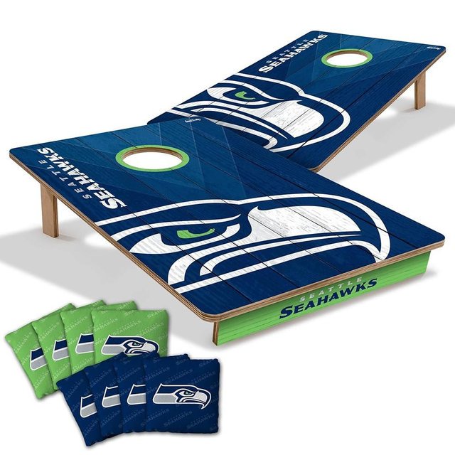 YouTheFan NFL 2’ x 3’ Wood Cornhole Game with Logo Bags