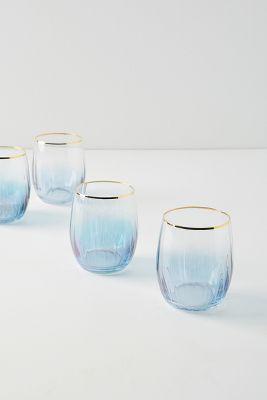 Waterfall Stemless Wine Glasses, Set of 4