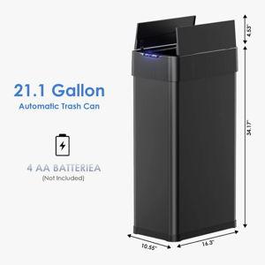 21.1 Gallon Automatic Trash Can, Black, Touchless