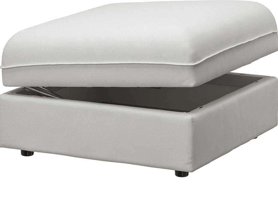 VALLENTUNA Storage seat section, Orrsta light gray