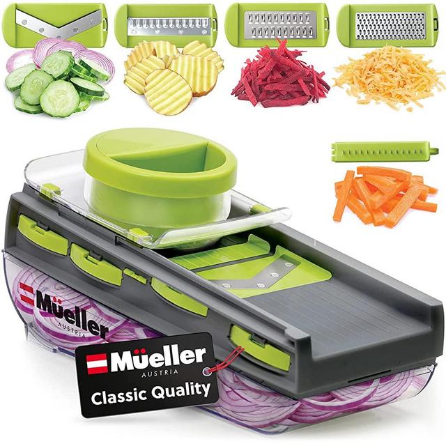 Mueller Five Blade Mandoline Slicer – Premium Quality Multi Purpose and Adjustable Vegetable Slicer, Cutter, Shredder, Veggie Slicers for Fruits and Vegetables with Non-Slip Container