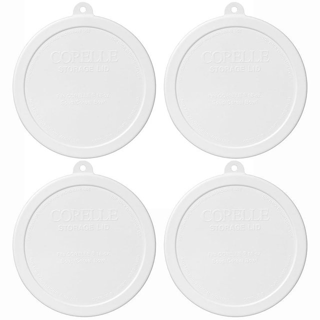 Corelle 418-PC 18oz White Cereal Bowl Lid (4-Pack)