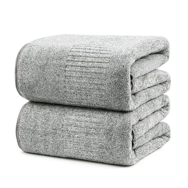 SEISSO Bath Towels, Extra Absorbent & Quick Drying Towels for Bathroom, Viscose Made from Bamboo Soft Bath Sheet (35 x 63inch), Premium Towel Multipurpose Use for Fitness, Spa, Yoga, Grey (2pack)