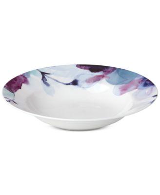 Lenox - Indigo Watercolor Floral Rim Soup Bowl, Created for Macy's