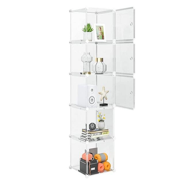 Aeitc Cube Storage Organizer 5-Cube (11.8x11.8) Narrow Cabinet Closet  Storage Shelves Plastic Storage Shelving for Bedroo