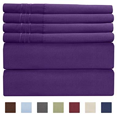 Queen Size Sheet Set - 6 Piece Set - Hotel Luxury Bed Sheets - Extra Soft - Deep Pockets - Easy Fit - Breathable & Cooling Sheets - Wrinkle Free - Comfy - Purple Plum Bed Sheets - Queens Sheets - 6 PC