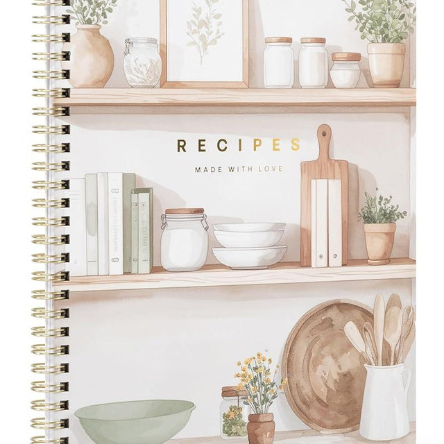 Aesthetic Recipe Book for 100+ Cherished Meals - Spacious 8.25 x 10" Notebook to Write In Your Own Recipes - Beautiful Blank Cookbook for Seamless Homemade Dish Planning
