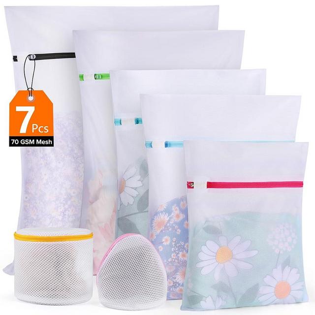 7 Pack Mesh Laundry Bags for Delicates with Premium Zipper, Lingerie Bags for Washing Delicates, Laundry Bags Mesh Wash Bags, Delicates Laundry Bag for Jeans,Blouse,Stocking,Underwear, Bra