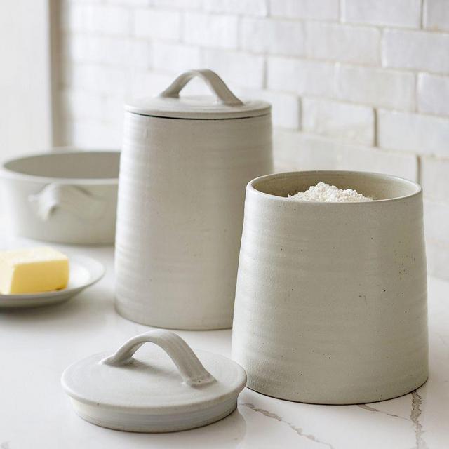 Farmstead Stoneware Canisters- Set of Two