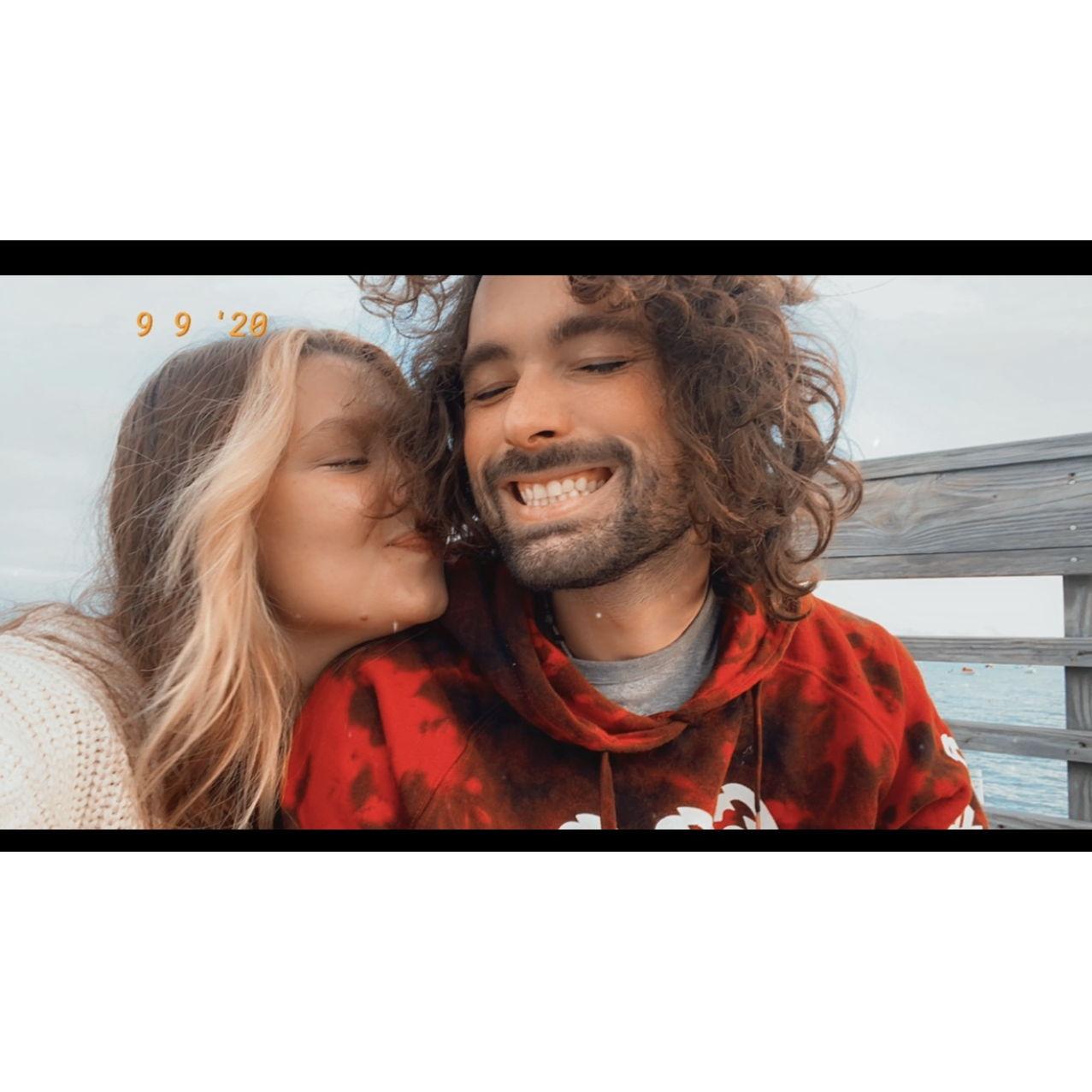 Smooches on the dock in Maine!
