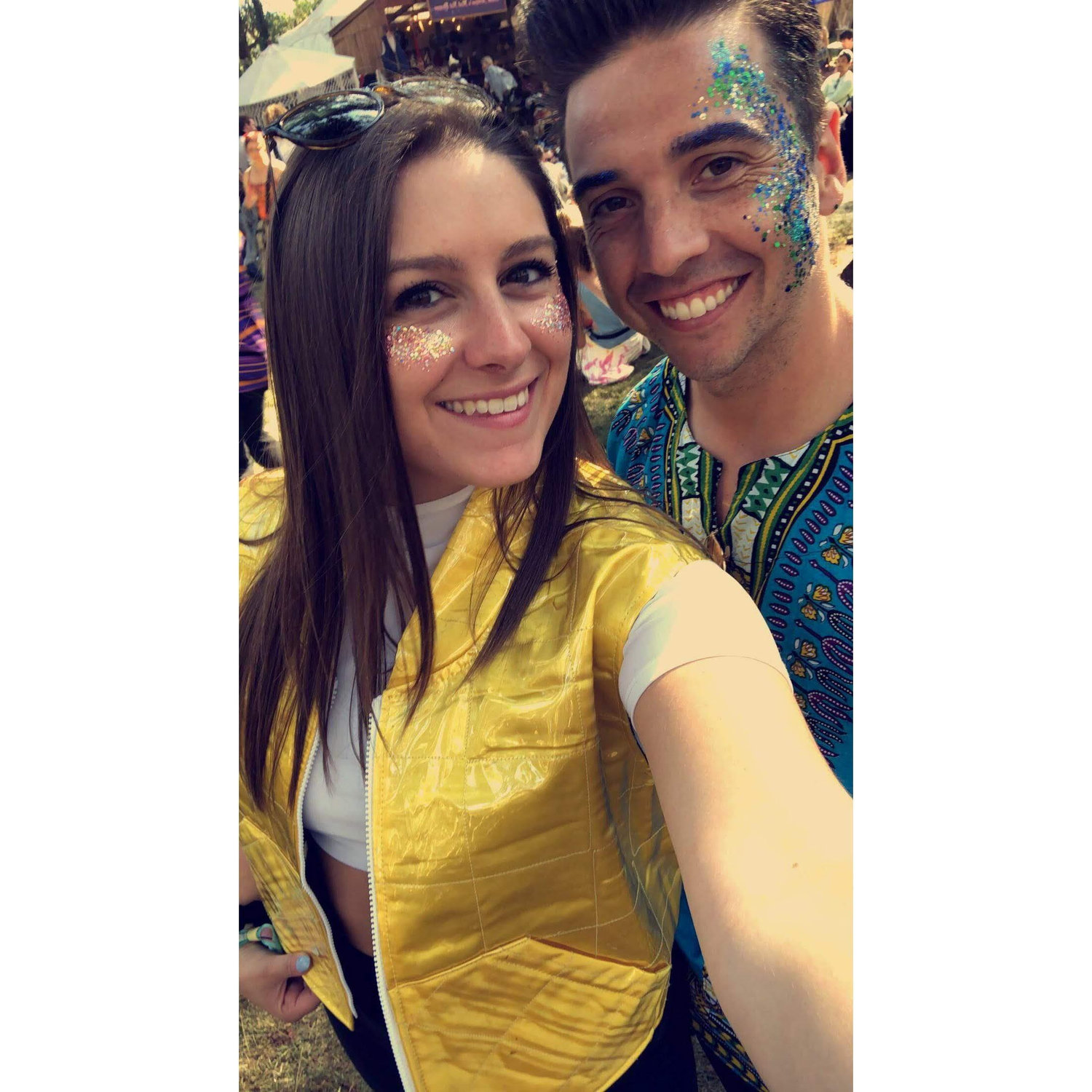 face glitter at Outside Lands music festival