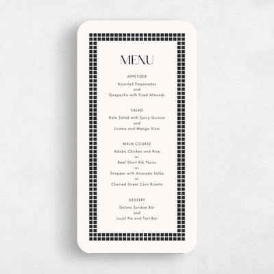 Beige Rounded Wedding Menu - Redwood