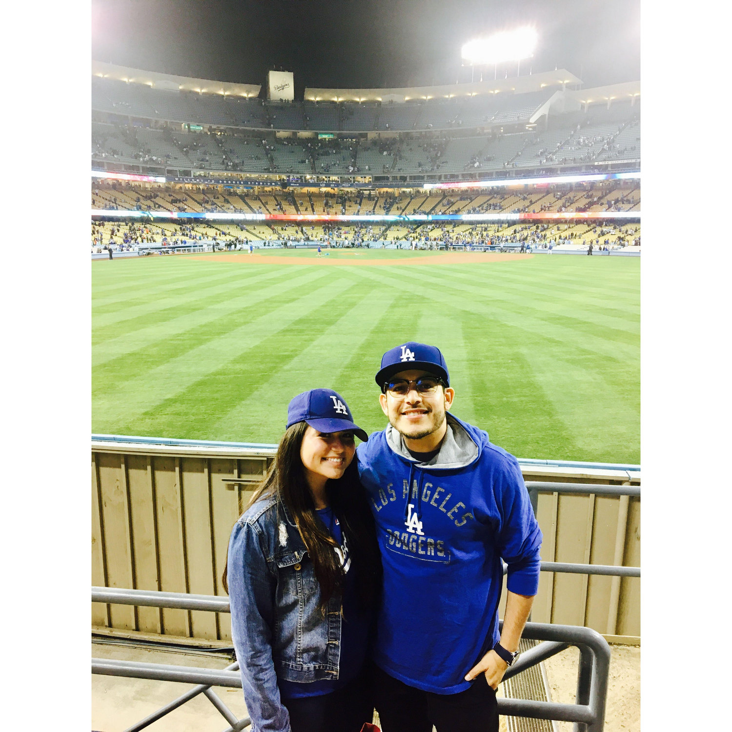 Our first official picture together at a Dodger Game (2017)