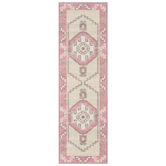 Lenora Persian-Style Rug, Pink, 2'3" x 7'6" Runner