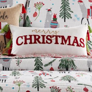 Fa La La Llama Merry Christmas Tassel Pillow