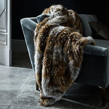 Faux Fur Flecked Throw