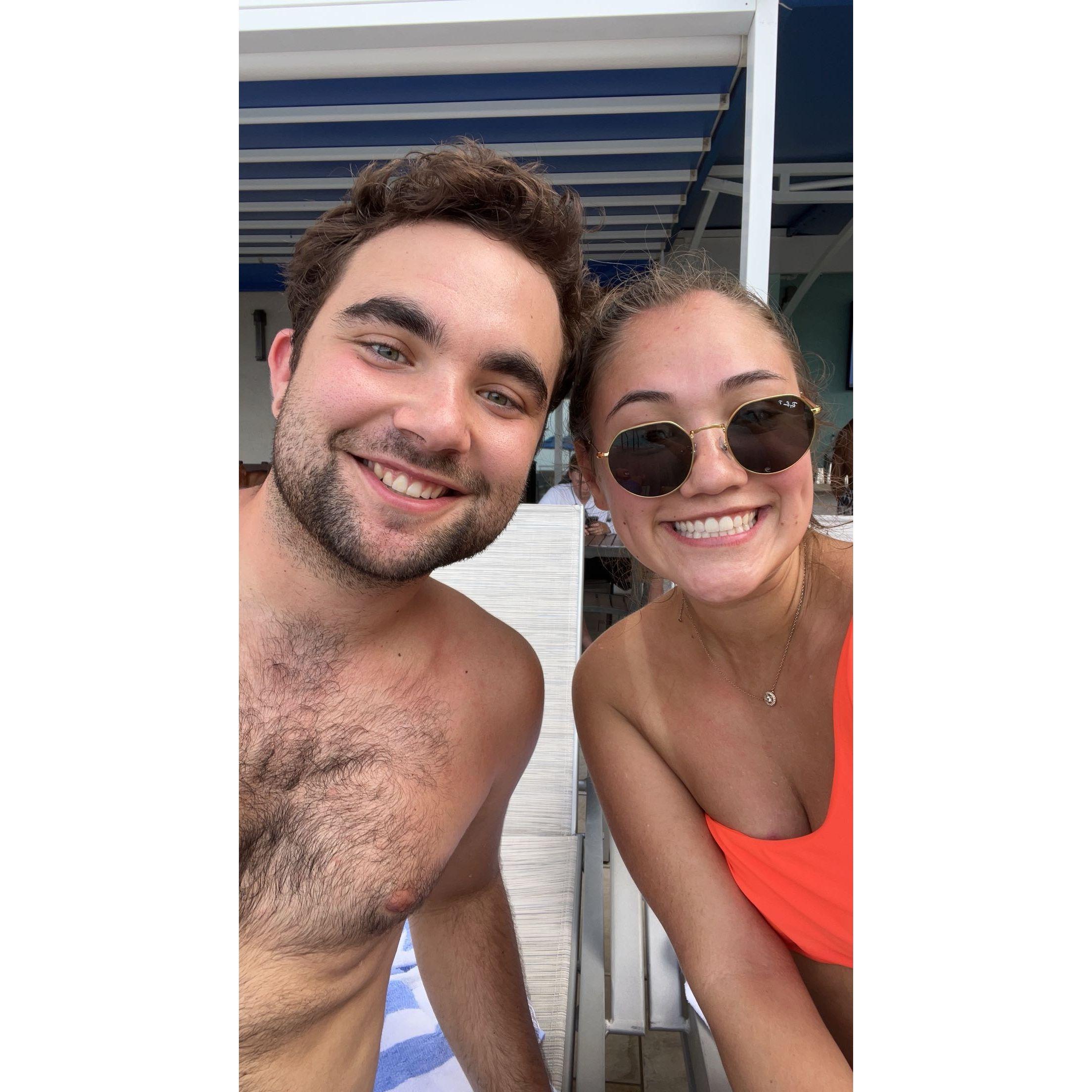 Marriott Pool Party! Won the balloon toss...no we're not competitive...