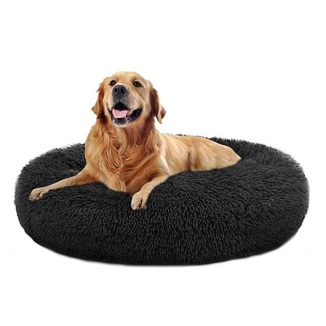 Calming Dog Bed (L/XL/XXL/XXXL) for Medium and Large Dogs Comfortable Pet Bed Faux Fur Donut Cuddler Up to 25/35/55/100lbs, Self-Warming and Washable(Size 24"/32"/36"/44")