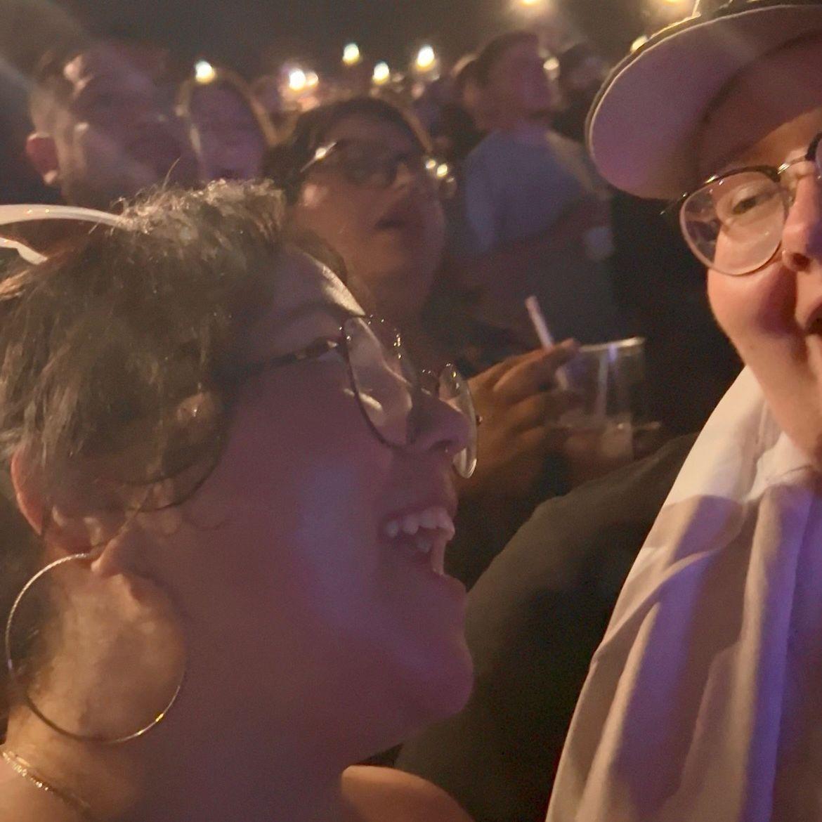 Singing to each other at our second Russ concert together. We met some of our friends that night too!