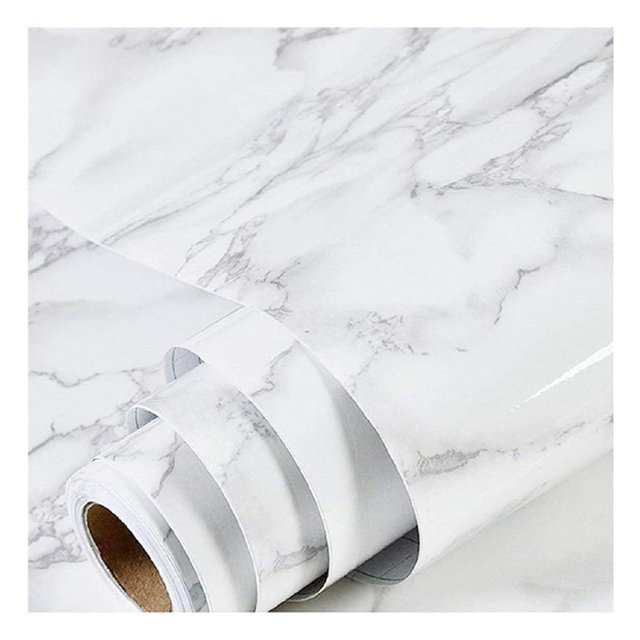 practicalWs Marble Contact Paper Peel and Stick, 15.7inch×118.1inch White Gray Marble Wallpaper for Countertops Waterproof, Self Adhesive Removable Wall Paper for Kitchen Backsplash Cabinet