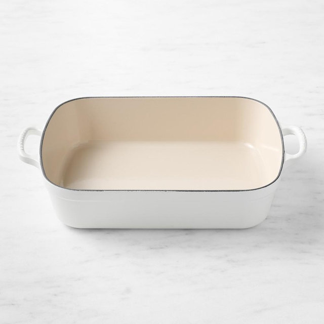 Le Creuset Signature Enameled Cast Iron Rectangular Roasting Pan, Matte White