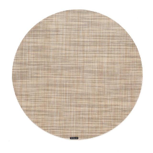 Chilewich Mini Basketweave Round Placemats, Set of 4, Linen