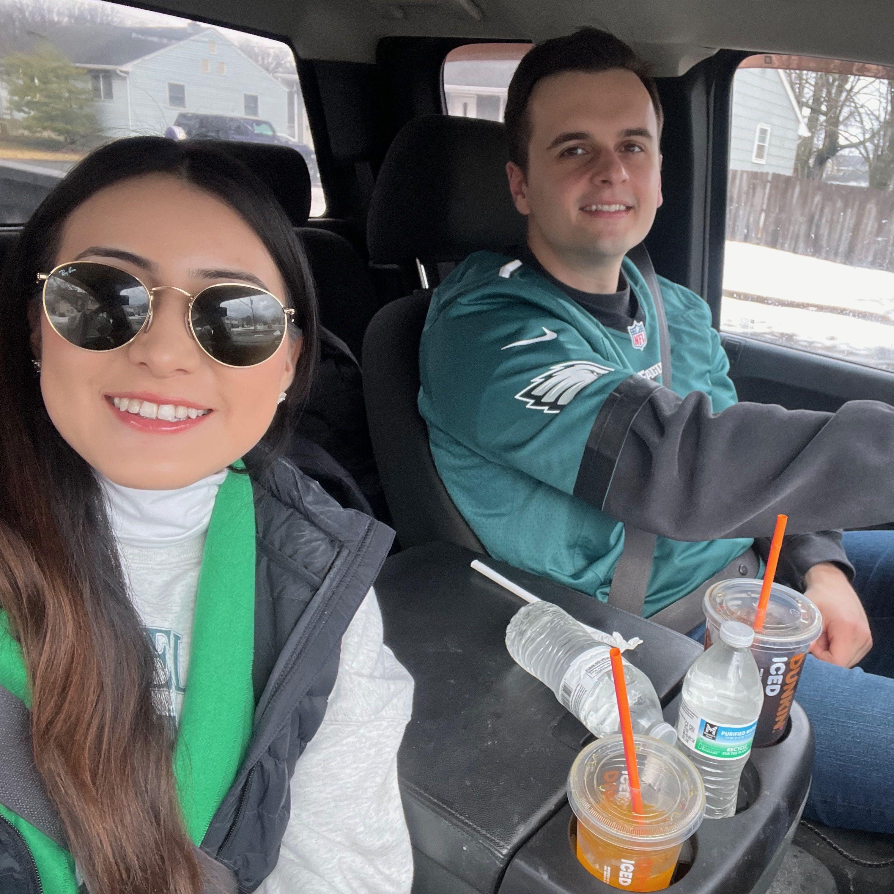 We love football games especially when the Eagles are playing!
