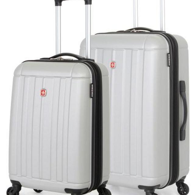 SWISSGEAR 6297 Expandable Hardside Spinner Luggage 2pc Set - Silver