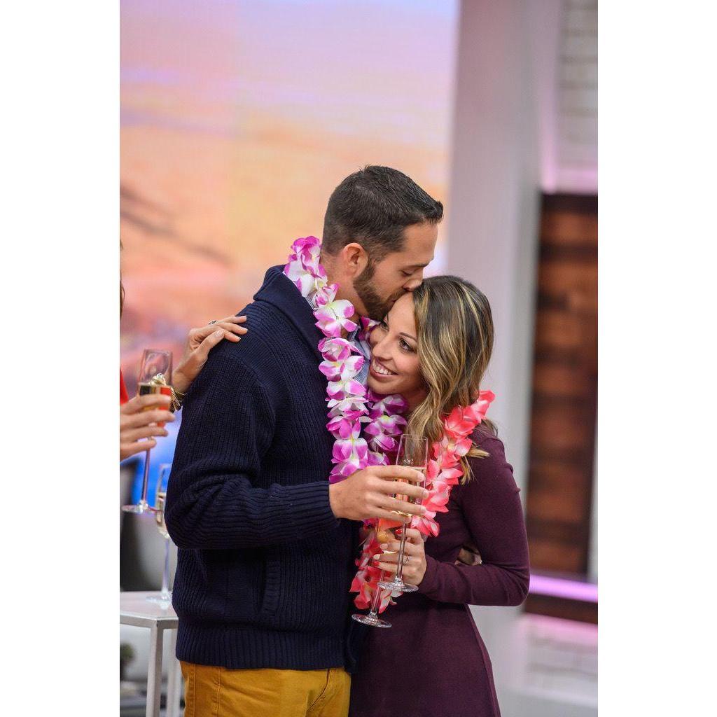 Moments after we found out we are going to Hawaii for our Honeymoon!