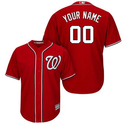 Teddy Washington Nationals Majestic Red Cool Base Custom Jersey