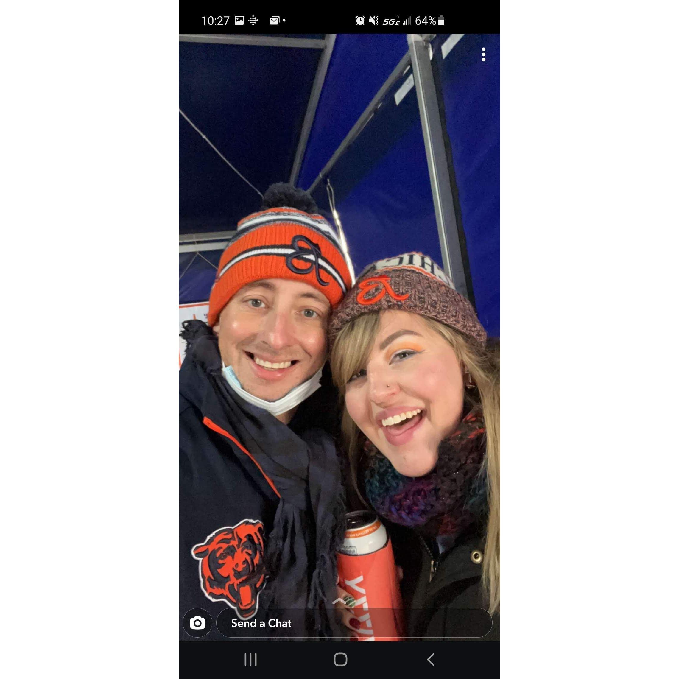 We have a fantastic lucky streak with Bears games, they have won every home game we have attended! Maybe we should get season tickets :P